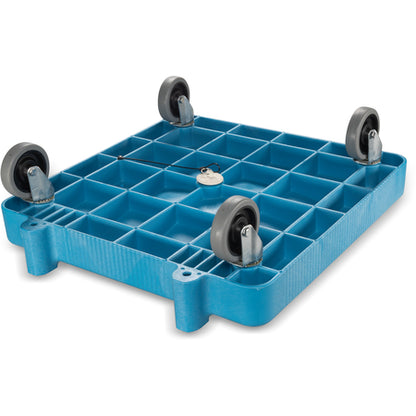 Carlisle C2236H14 350 lbs 22.5" x 22.5" x 39.5" Blue Polypropylene E-Z Glide Warewashing Rack Dolly with Handle