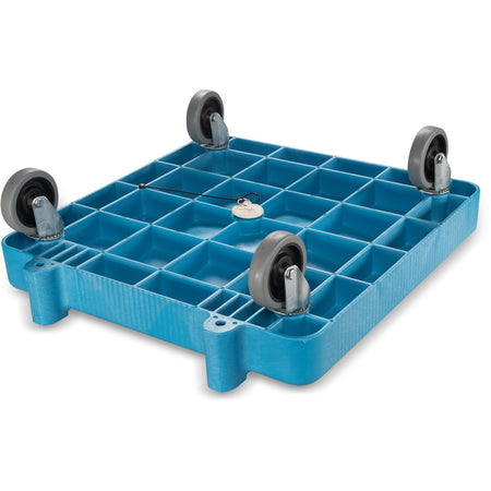 Carlisle C2236H14 350 lbs 22.5" x 22.5" x 39.5" Blue Polypropylene E-Z Glide Warewashing Rack Dolly with Handle