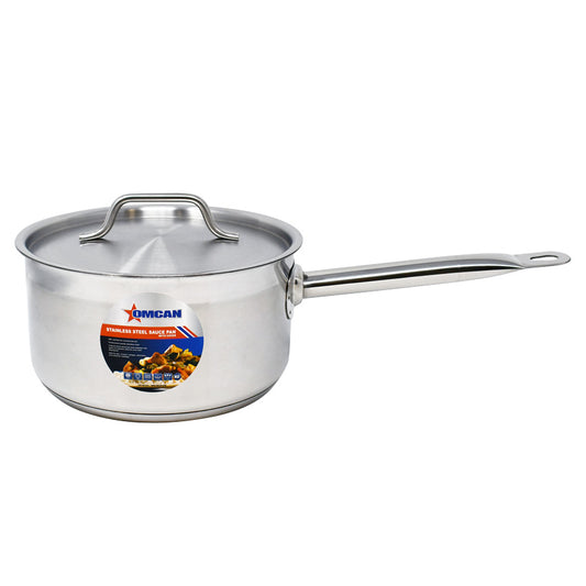 Omcan 80432 3.5 Qt Stainless Steel Sauce Pan with Cover and Handle