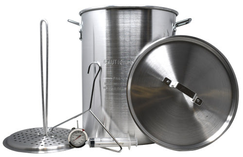 Omcan 47172 30 Qt Turkey Fryer and 10 QT Fish Fryer/Boiler/Steamer Set