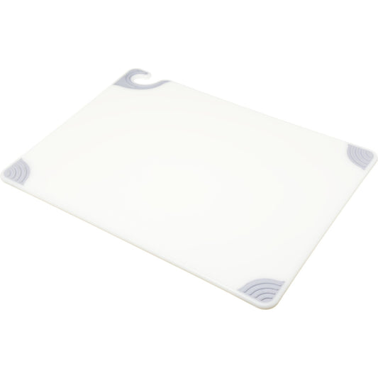 San Jamar CBG182412WH 18" x 24" x 0.5" White Saf-T-Grip Cutting Board
