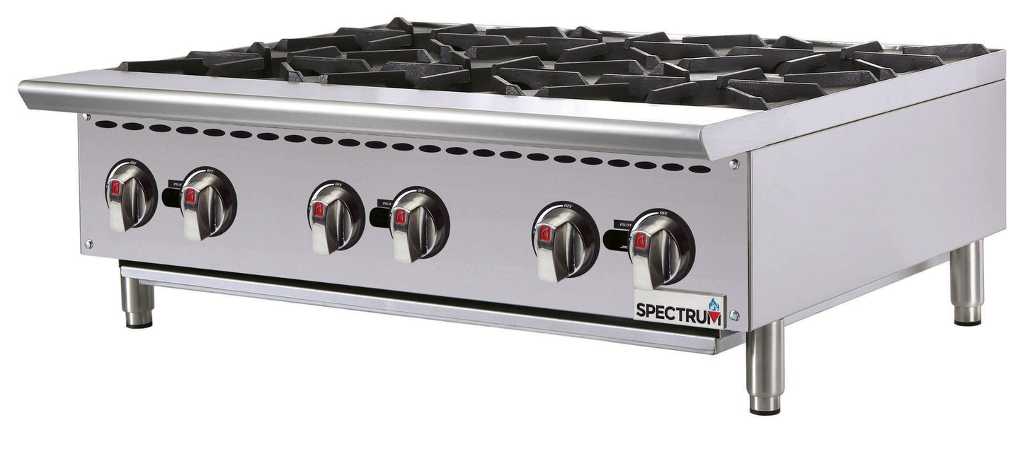 Winco NGHP-6 36" Gas Six Burner Hotplate