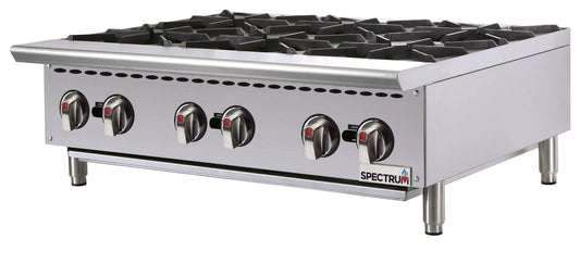 Winco NGHP-6 36" Gas Six Burner Hotplate