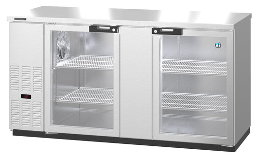 Hoshizaki BB69-G-S Two Section Stainless Steel Back Bar Back Bar, Glass Doors Refrigerator