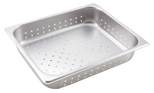 Winco SPHP2 Half-size Stainless Steel Perforated Steam Pan, 2-1/2" Deep