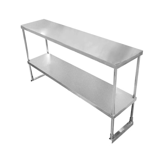 Omcan 23989 60-inch Double Deck Stainless Steel Overshelf