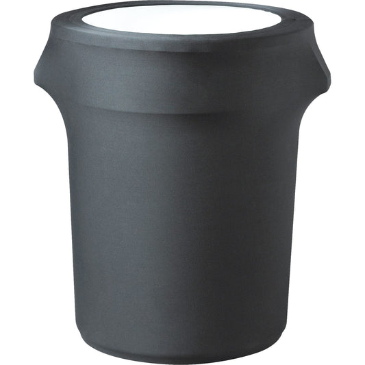 Snap Drape CN420WC55014 55 Gallon Black 88% Polyester/12%Spandex Blend Contour Waste Container Cover