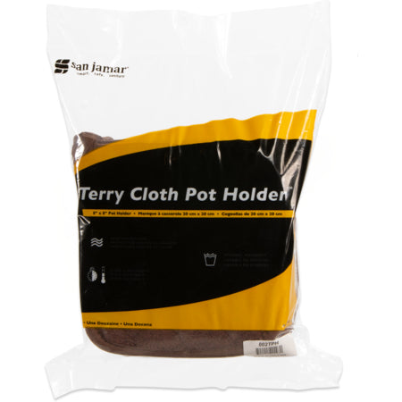 San Jamar 802TPH 8 in Brown Terry Potholder
