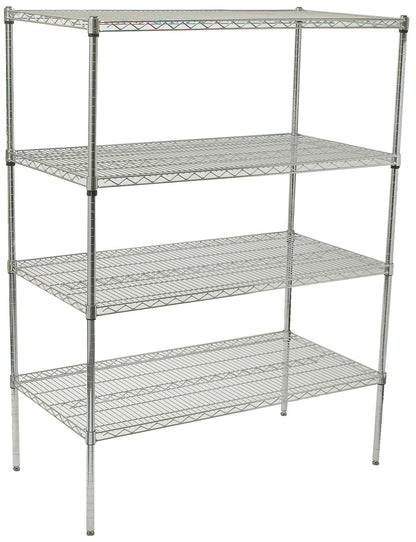 Winco VCS-1836 18" x 36" x 72" Chrome-Plated 4-Tier Wire Shelving Set