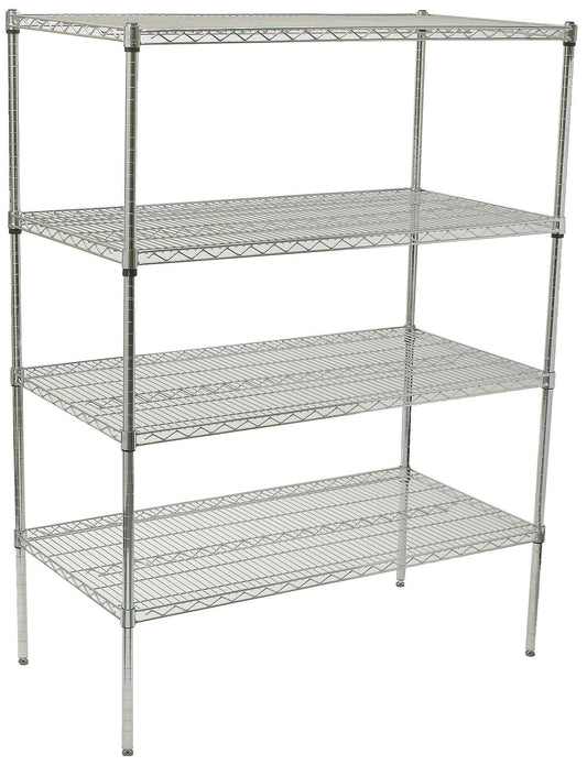 Winco VCS-1836 18" x 36" x 72" Chrome-Plated 4-Tier Wire Shelving Set