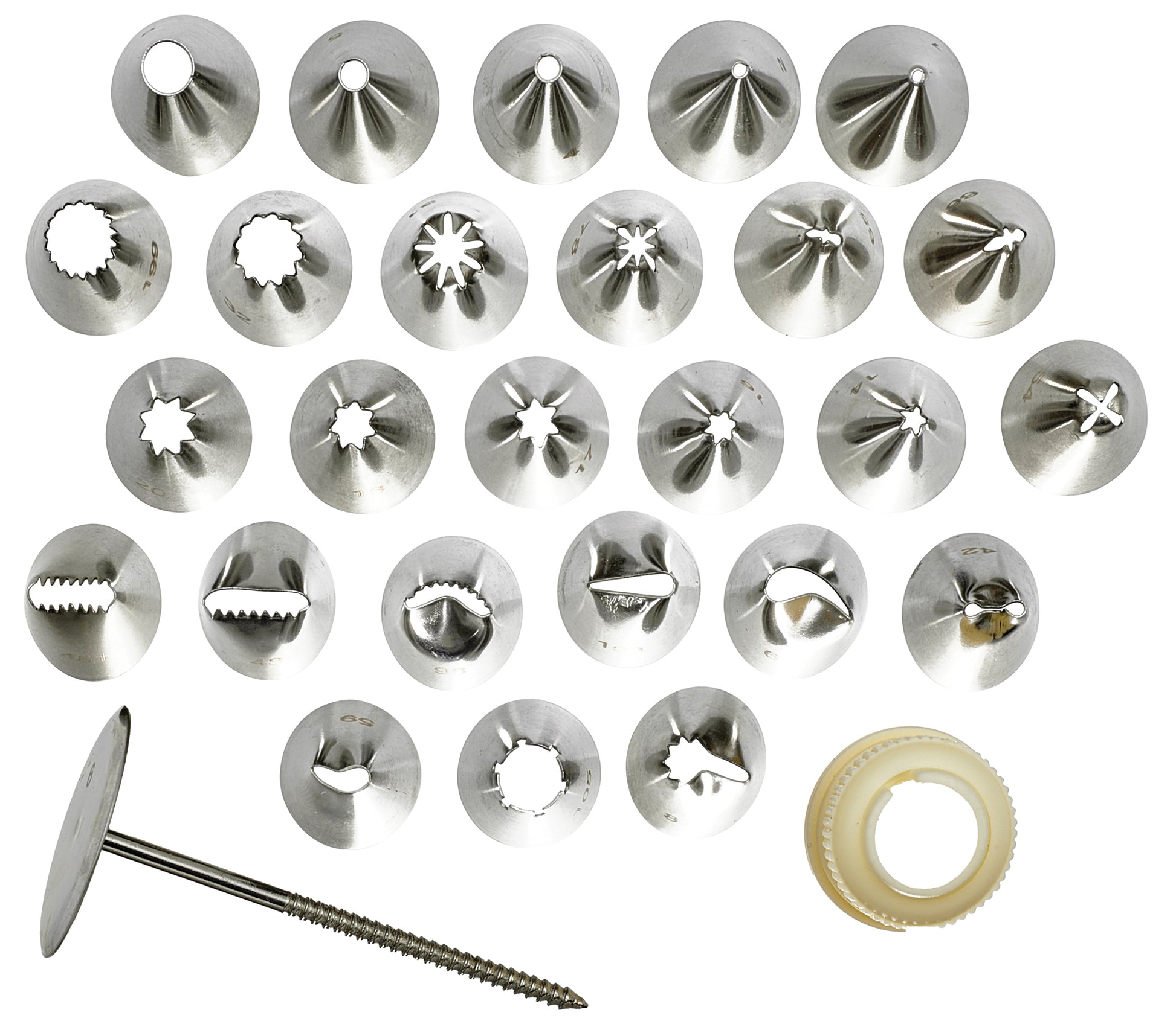 Winco CDT-26 26 Tips Stainless Steel Cake Decorating Set