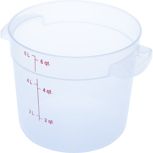 Carlisle 1096530 6 Qt Clear Round Polypropylene StorPlus Food Storage Container
