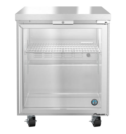Hoshizaki UF27B-GLP01 One Section Full Glass Door with Lock Undercounter Freezer