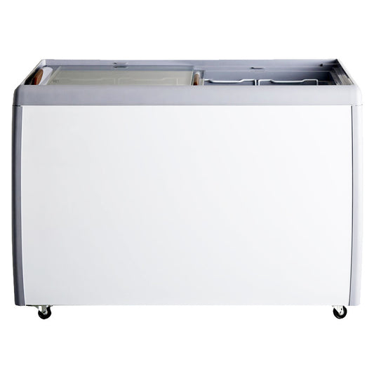 Omcan 46494 50-inch Ice Cream Display Chest Freezer with Flat Glass Top