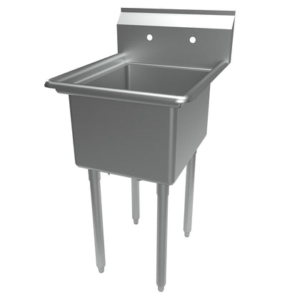 BK Resources BKS-1-1620-12 One Compartment Stainless Steel Sink w/ 20Lx16Wx12D Bowl