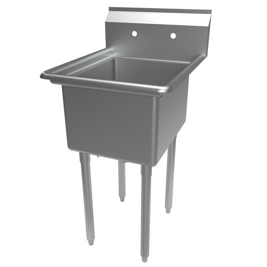 BK Resources BKS-1-1620-12 One Compartment Stainless Steel Sink w/ 20Lx16Wx12D Bowl