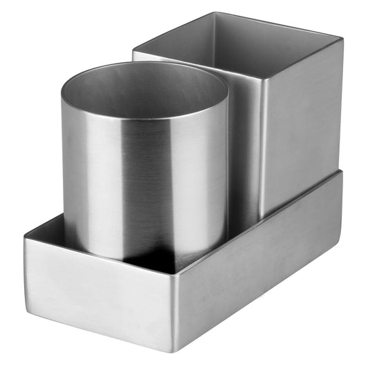 Winco DDSG-301S Stainless Steel Round & Square Sugar Packet Holder Set