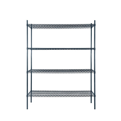 Atosa MWSSE246074 24"x60" Slate Gray 4-Shelf Epoxy Shelving Unit with 74" Post