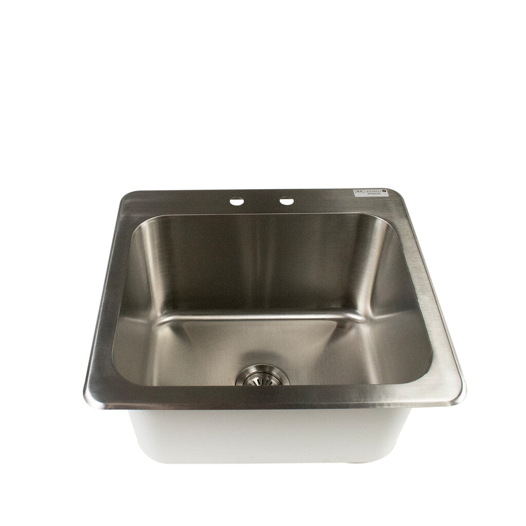 BK Resources DDI-20161224 One Compartment Stainless Steel Drop-In Sink 16L x 10W x 12D Bowls