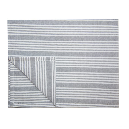 Snap Drape 54351822NH503 18" x 22" Black 50% Spun Polyester/50% Filament Ticking Striped Napkin