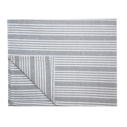 Snap Drape 54351822NH503 18" x 22" Black 50% Spun Polyester/50% Filament Ticking Striped Napkin
