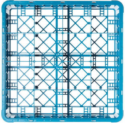Carlisle RC1614 Carlisle Blue 16-Compartment Polypropylene OptiClean Divided Tilted Glass Rack