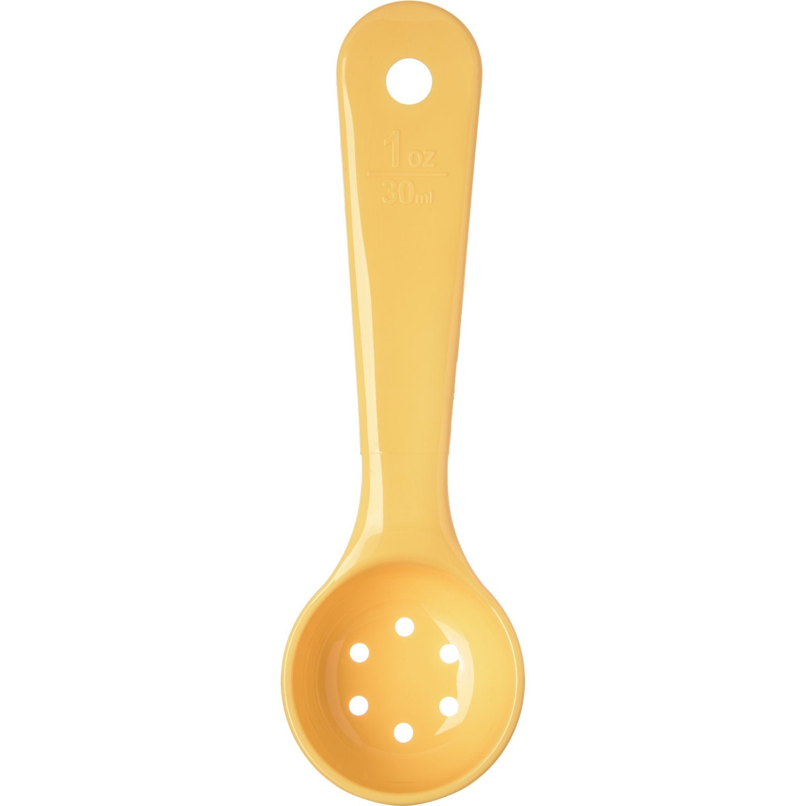 Carlisle 492304 1 oz Yellow Acetal Measure Miser Perforated Short Handle