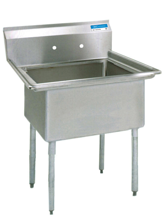 BK Resources ES-1-24-14 One Compartment Stainless Steel Economy Sink 24"Lx24"Wx14"