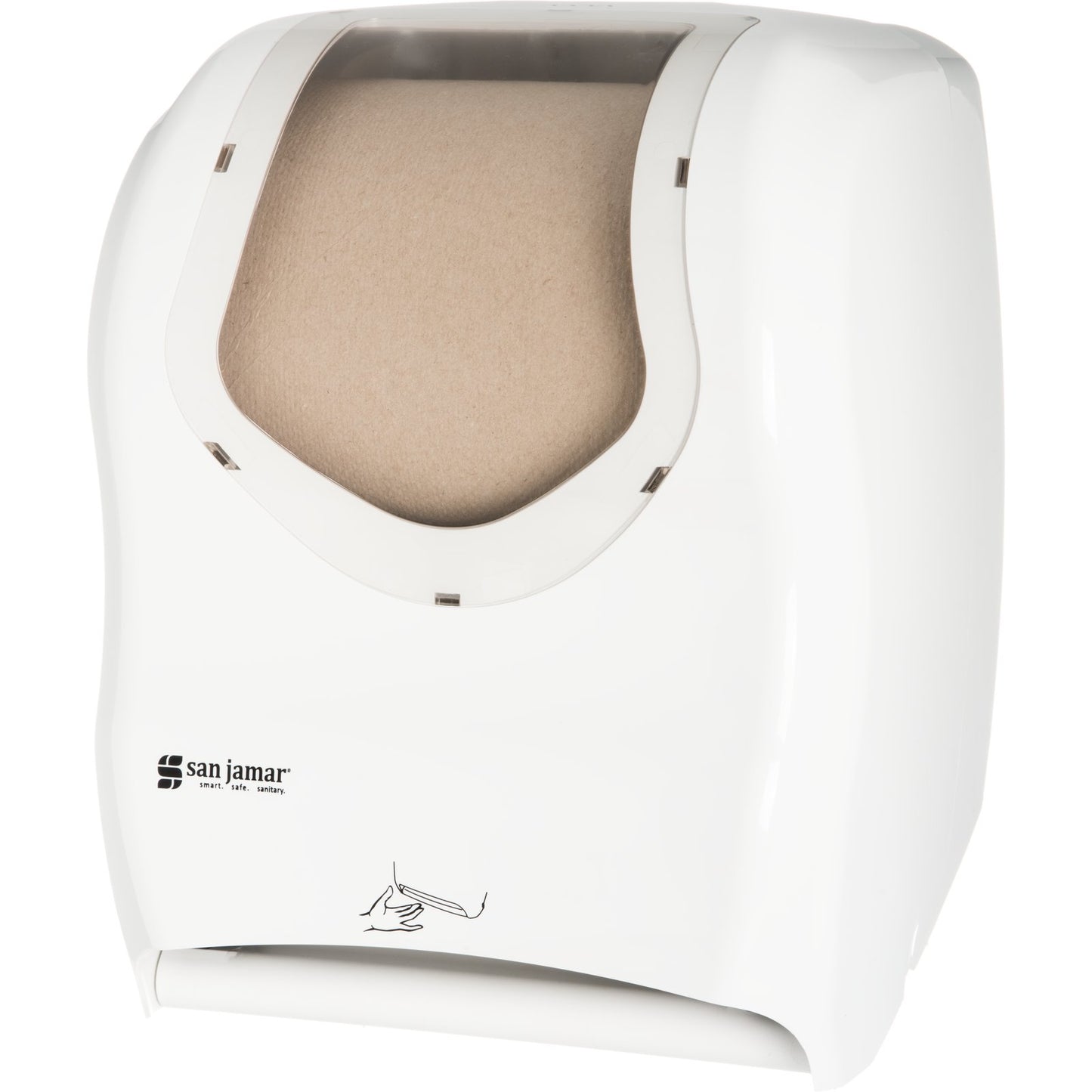 San Jamar T1470WHCL White/Clear Summit Smart System with IQ Sensor Electronic Touchless Towel Dispenser
