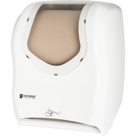 San Jamar T1470WHCL White/Clear Summit Smart System with IQ Sensor Electronic Touchless Towel Dispenser