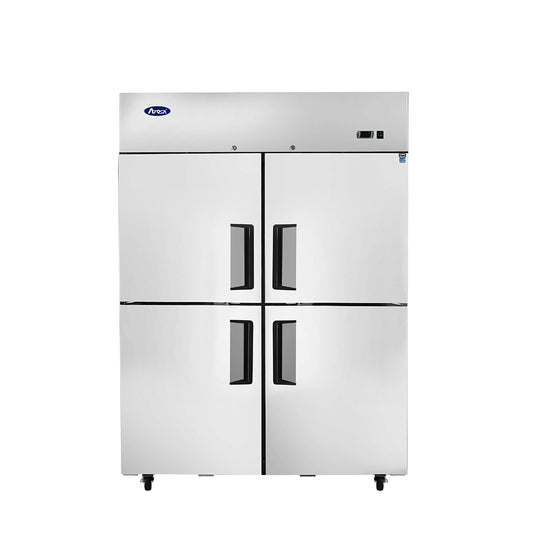 Atosa MBF8011GR Two Section Top Mount (4) Divided Door Reach-In Refrigerator