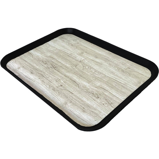Carlisle DXSMC1418NSW03 14" x 18" Black Glasteel Woodgrain Non-Skid Tray