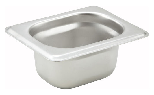 Winco SPJH-1802 1/18 Size Stainless Steel Straight-sided Steam Pan, 2" Deep