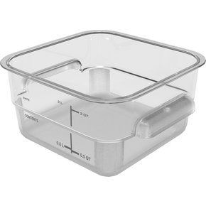 Carlisle 11950AF07 2 Qt Clear Square Polycarbonate Food Storage Container