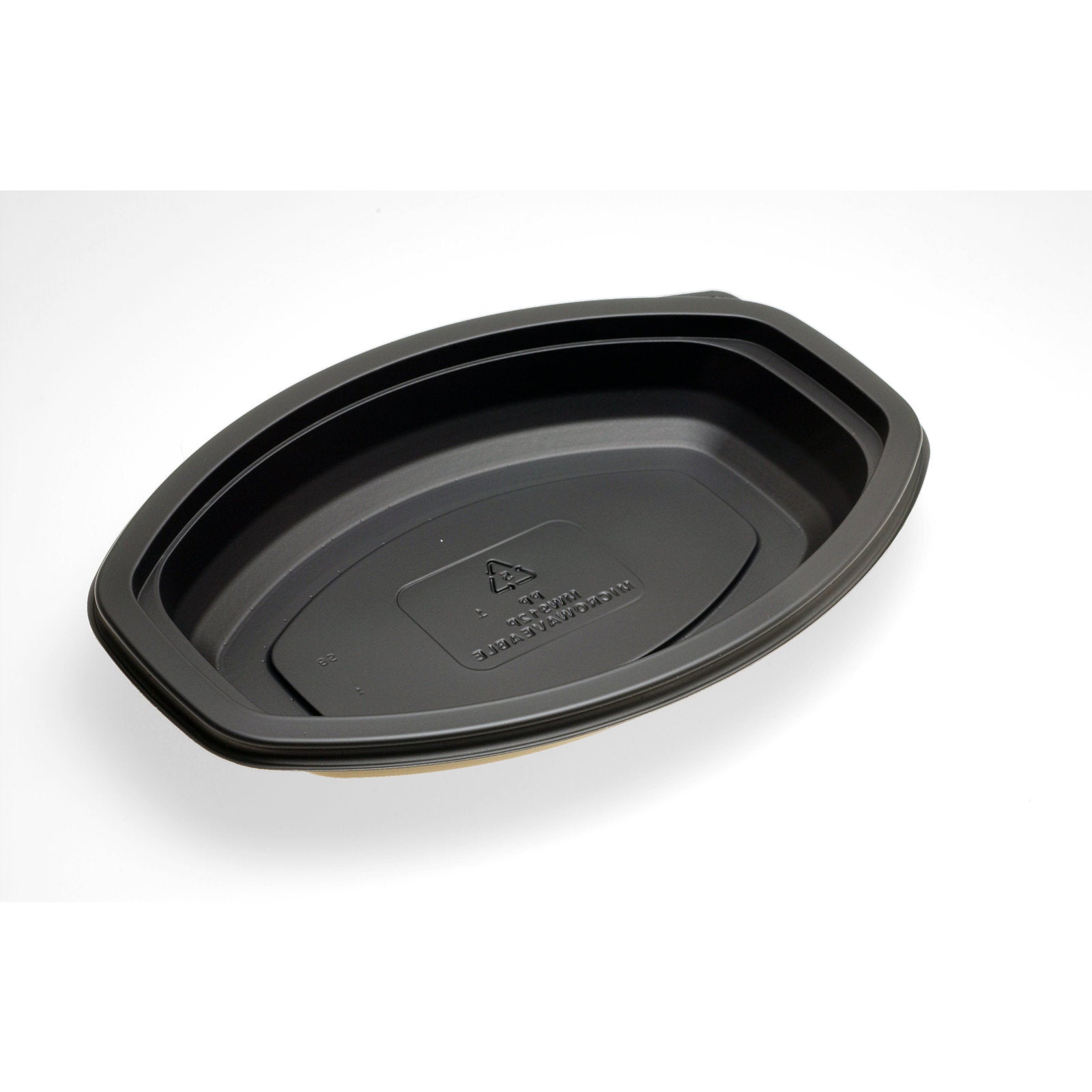 Proex DXMW912PBLK 12oz. Black Microwaveable Oval Casserole Container (250/cs)