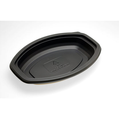 Proex DXMW912PBLK 12oz. Black Microwaveable Oval Casserole Container (250/cs)