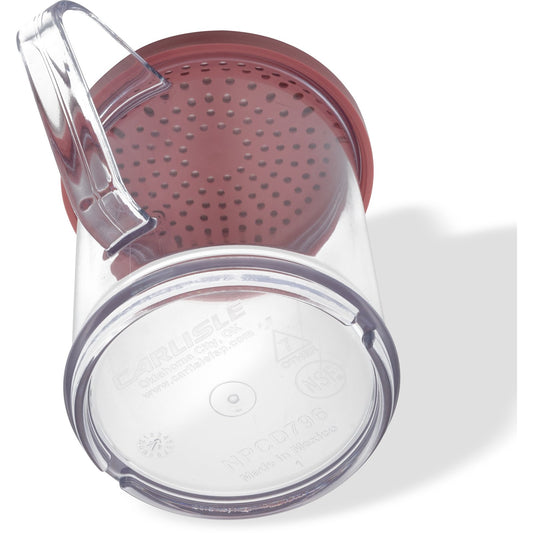 Carlisle 4250S55 1 cup / 8 oz Rose SAN Shaker/Dredge With Seasoning Lid - Hole Dia 0.085