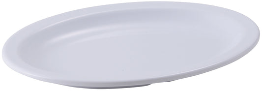 Winco MMPO-96W 9-3/4" x 6-3/4" White Melamine Narrow Rim Platters
