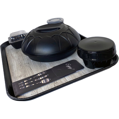 Carlisle DXSMC1520NSW03 15" x 20" Black Glasteel Woodgrain Non-Skid Tray