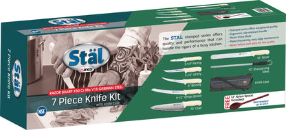 Winco KWP-KIT1 7-Piece Cutlery Set with Knife Bag