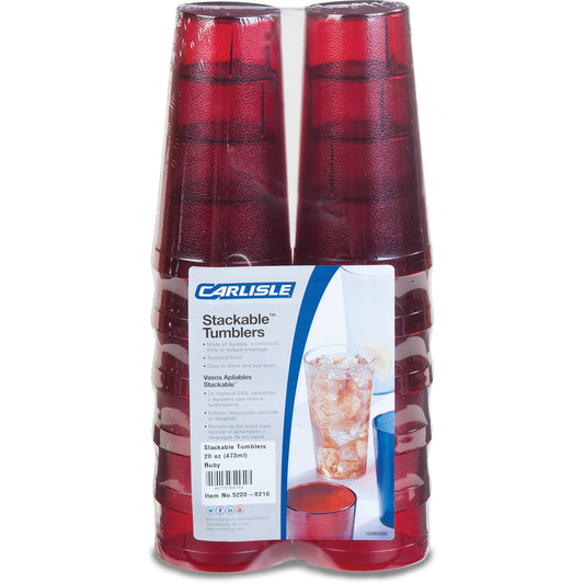 Carlisle 5220-8210 20 oz Ruby SAN Stackable Tumbler (12/pk)