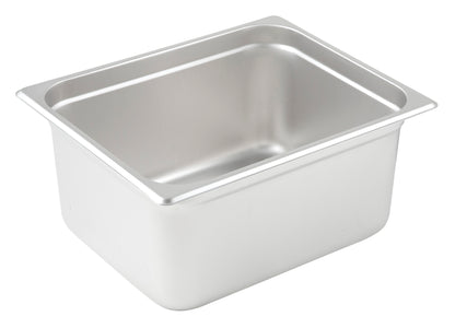 Winco SPJM-206 Half-size Stainless Steel Anti-jam Steam Pan, 6" Deep