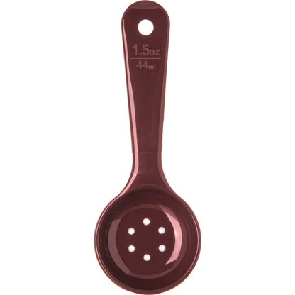 Carlisle 496101 1.5 oz Reddish Brown Acetal Measure Miser Perforated Short Handle