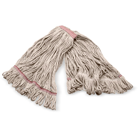 Carlisle 369325M00 Large Natural Acrylic Fiber Anti-Microbial Looped-End Mop with Red Band