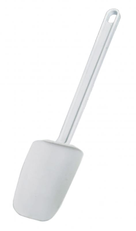 Omcan 80052 14-inch White Rubber Spoonula with Plastic Handle