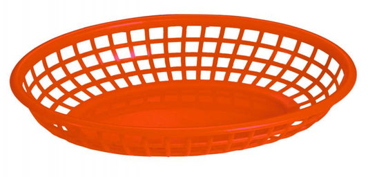 Omcan 80360 9 1/4" x 5 3/4" Red Oval Plastic Fast Food Serving Basket
