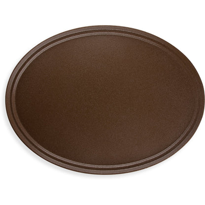 Carlisle 3100GR2076 31" x 24" Brown Oval Griptite 2 Tray