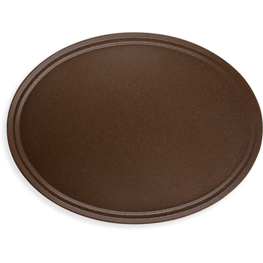 Carlisle 3100GR2076 31" x 24" Brown Oval Griptite 2 Tray
