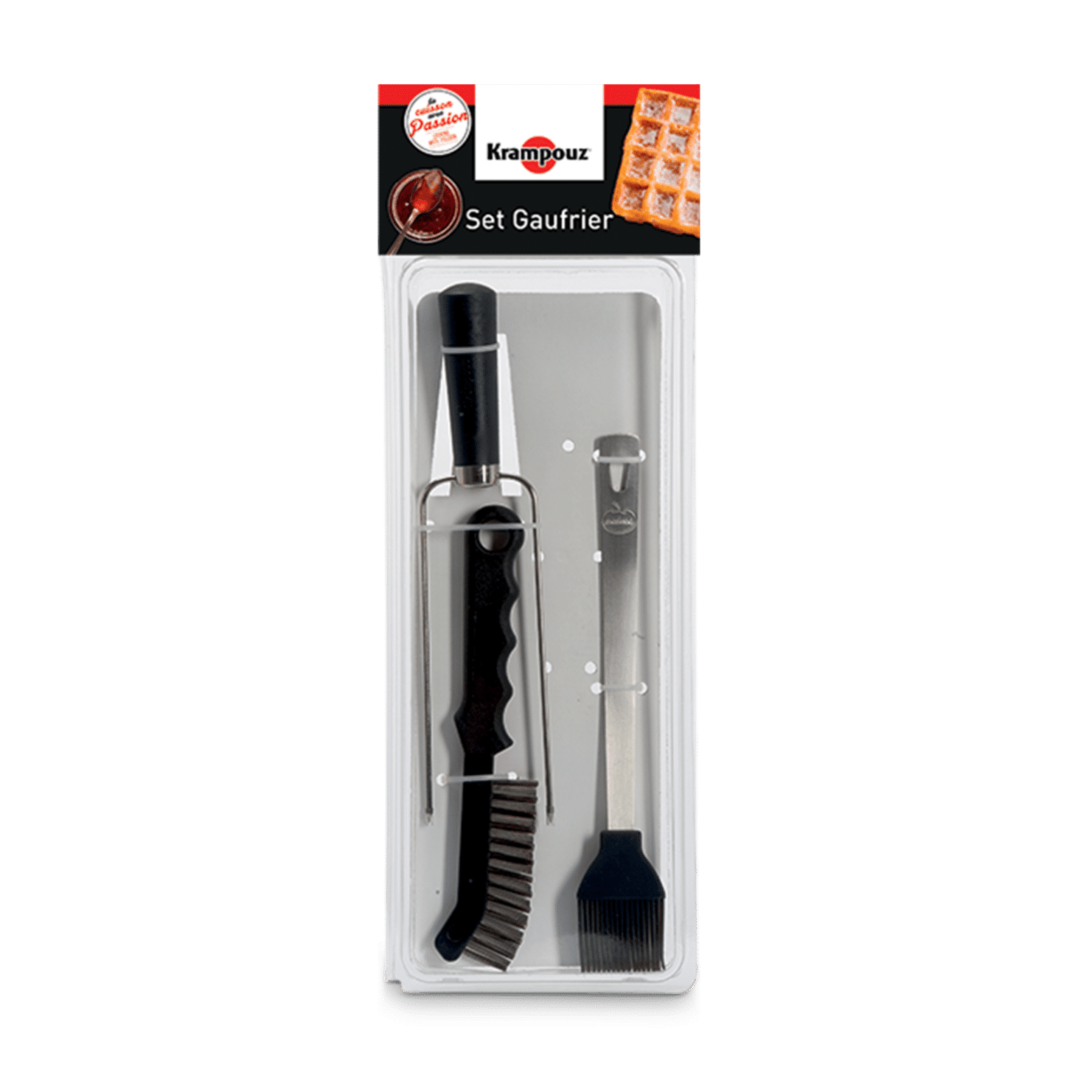 Krampouz ASG2 Waffle Maker Set (including stainless steel brush, tweezers and pick)