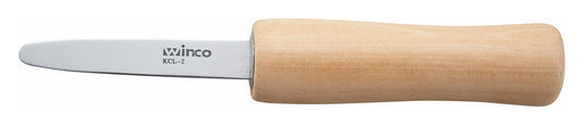 Winco KCL-2 2-7/8" Oyster/Clam Knife, Wooden Handle